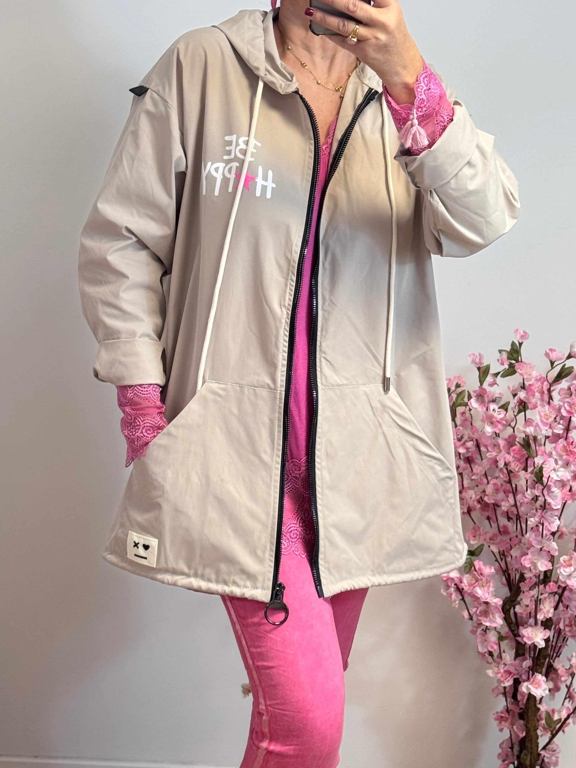 Veste coupe vent Be Happy beige