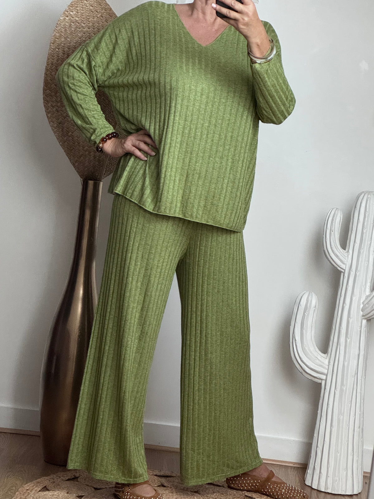 Ensemble cocooning vert pistache