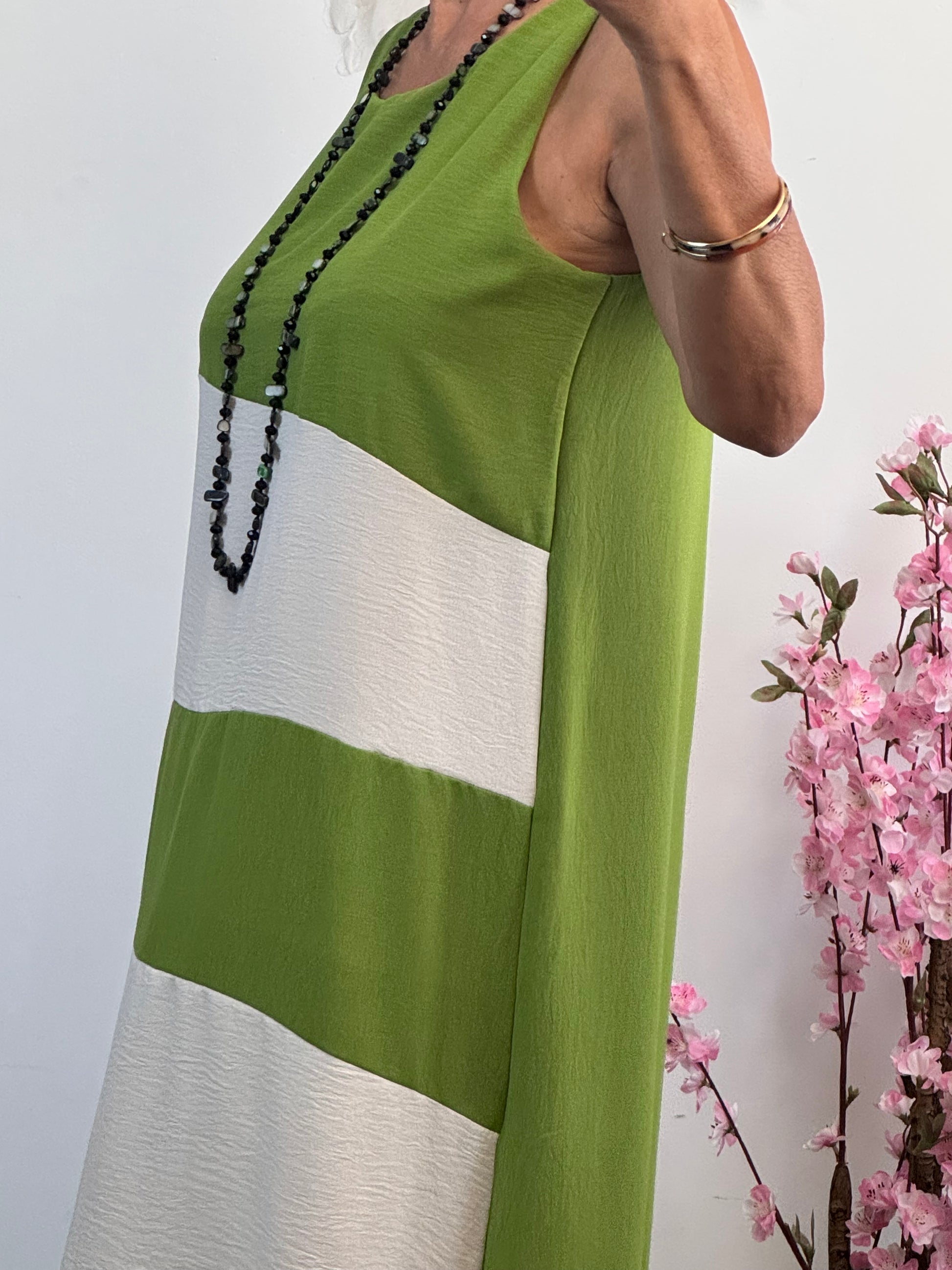 Robe Romy verte et crème