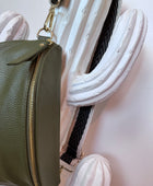 Sac banane cuir kaki +2 sangles