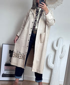 Veste longue suédine beige