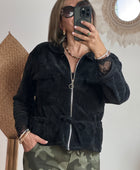 Veste velours milleraies noir