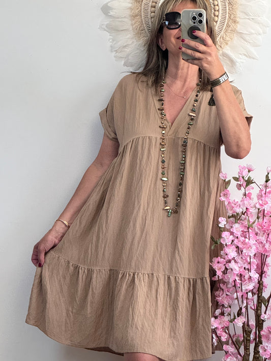 Robe Lison beige camel