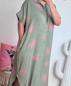 Robe gaze de coton kaki