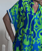 Robe arabesque vert et bleu dur TU 40/48