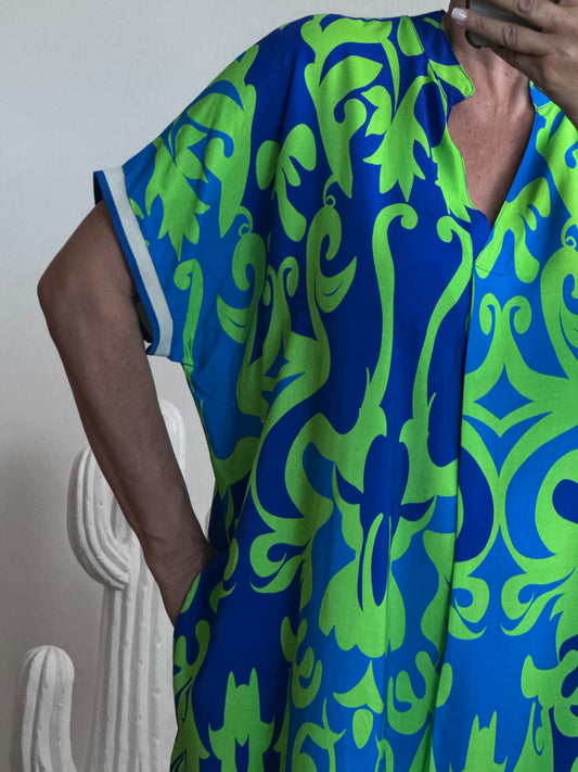 Robe arabesque vert et bleu dur TU 40/48
