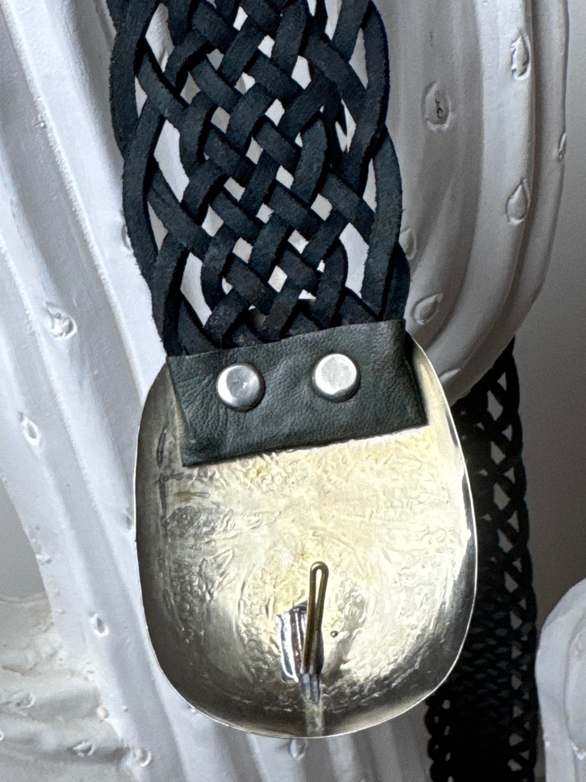 Ceinture cuir tressée noire