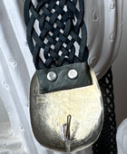 Ceinture cuir tressée noire
