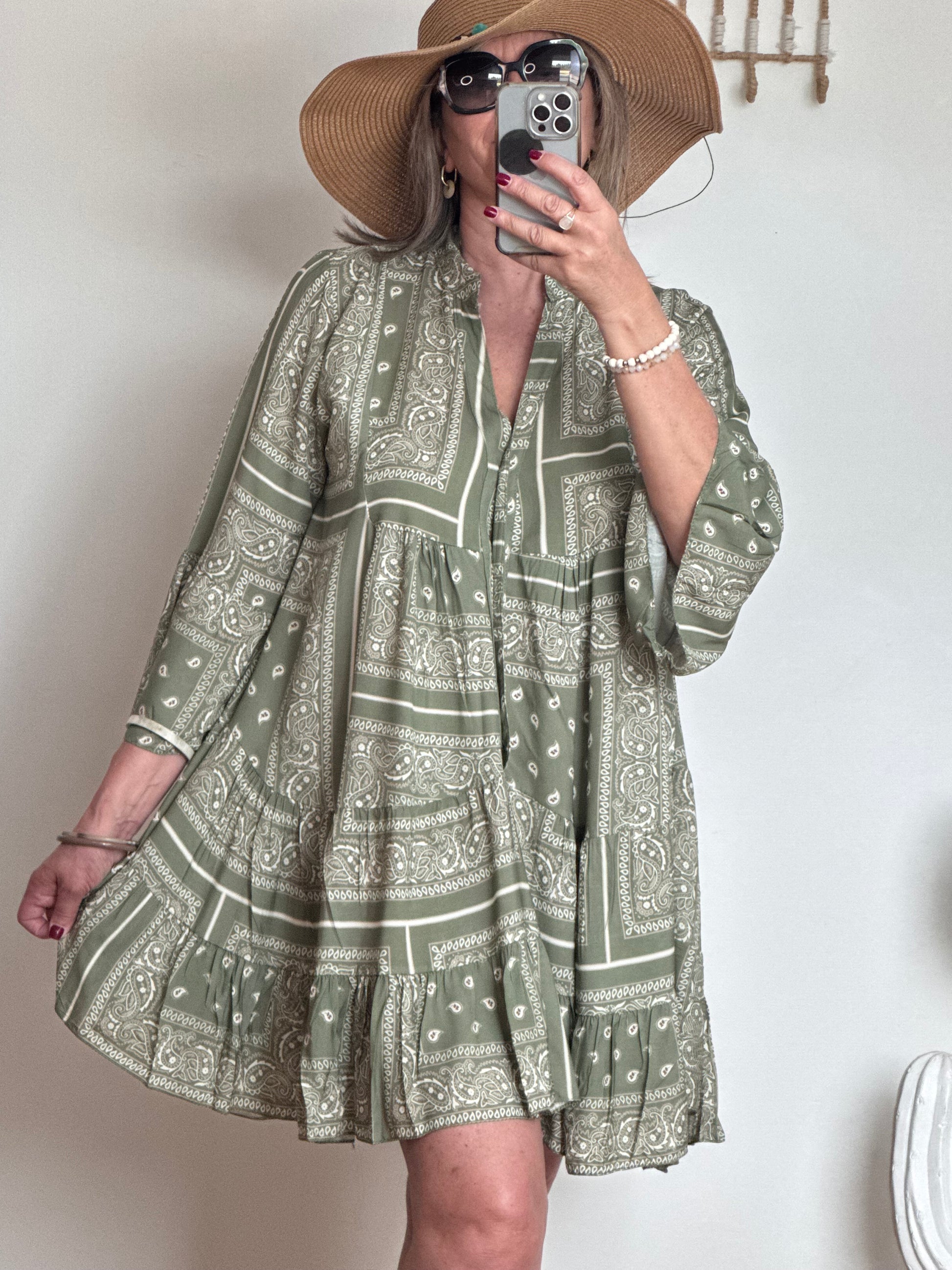 Robe Léa bandana kaki