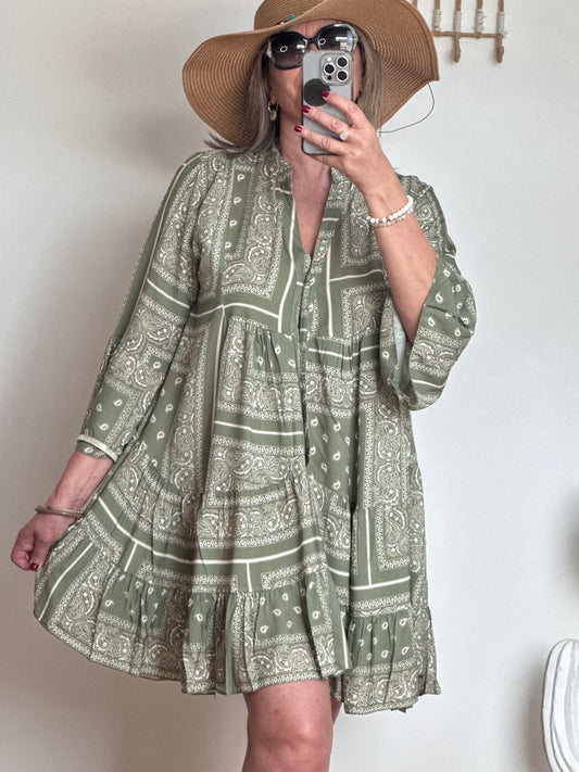 Robe Léa bandana kaki