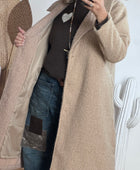 Manteau moumoute beige