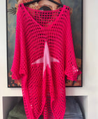 Pull crochet fuchsia