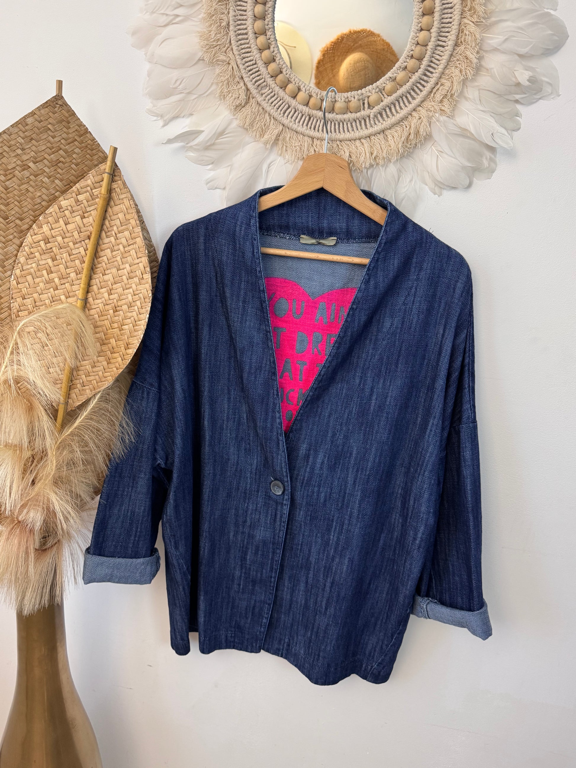 Veste blazer jean oversize