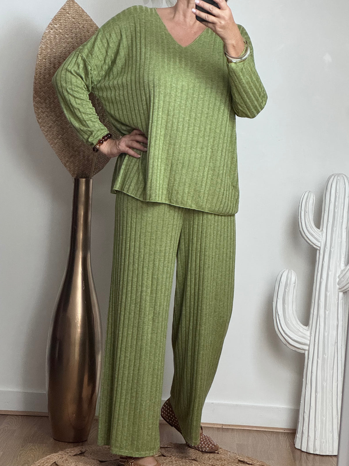 Ensemble cocooning vert pistache
