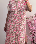 Robe teeshirt Léo rose et taupe