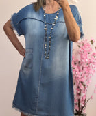 Robe en lyocell bleu denim