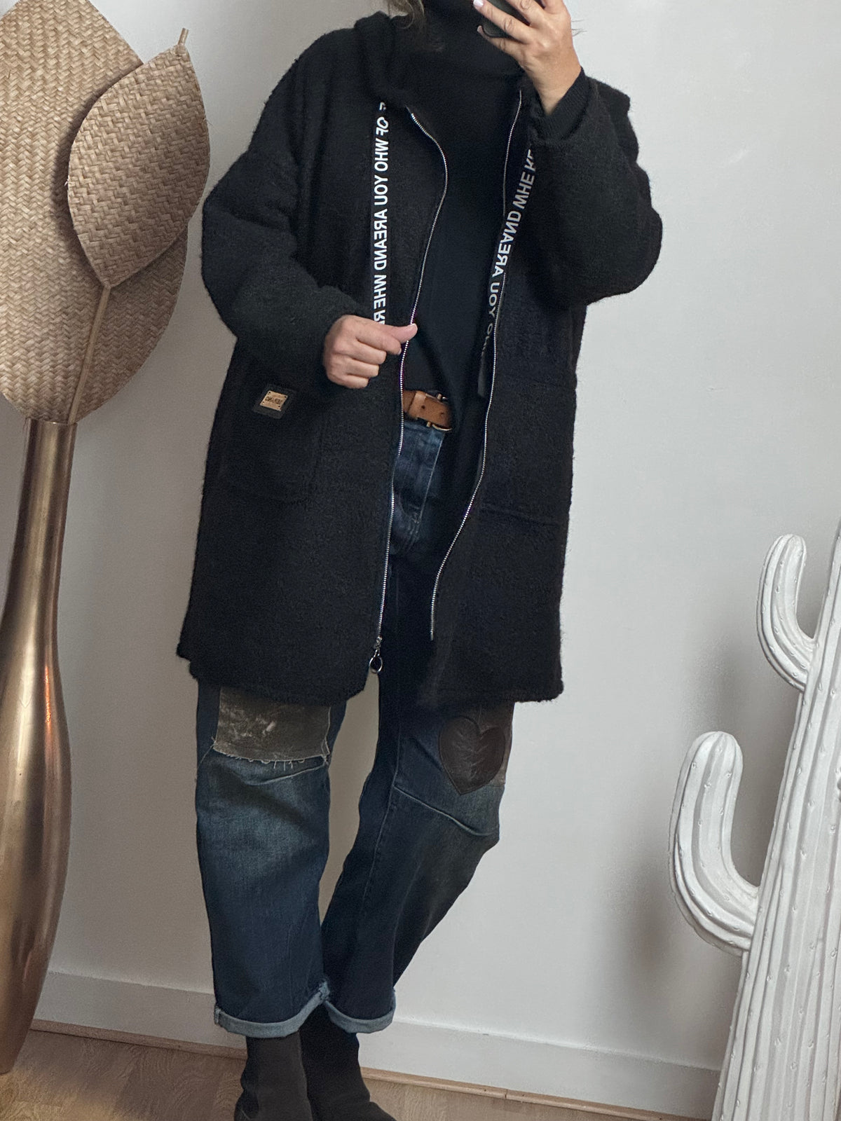 Manteau moumoute noir