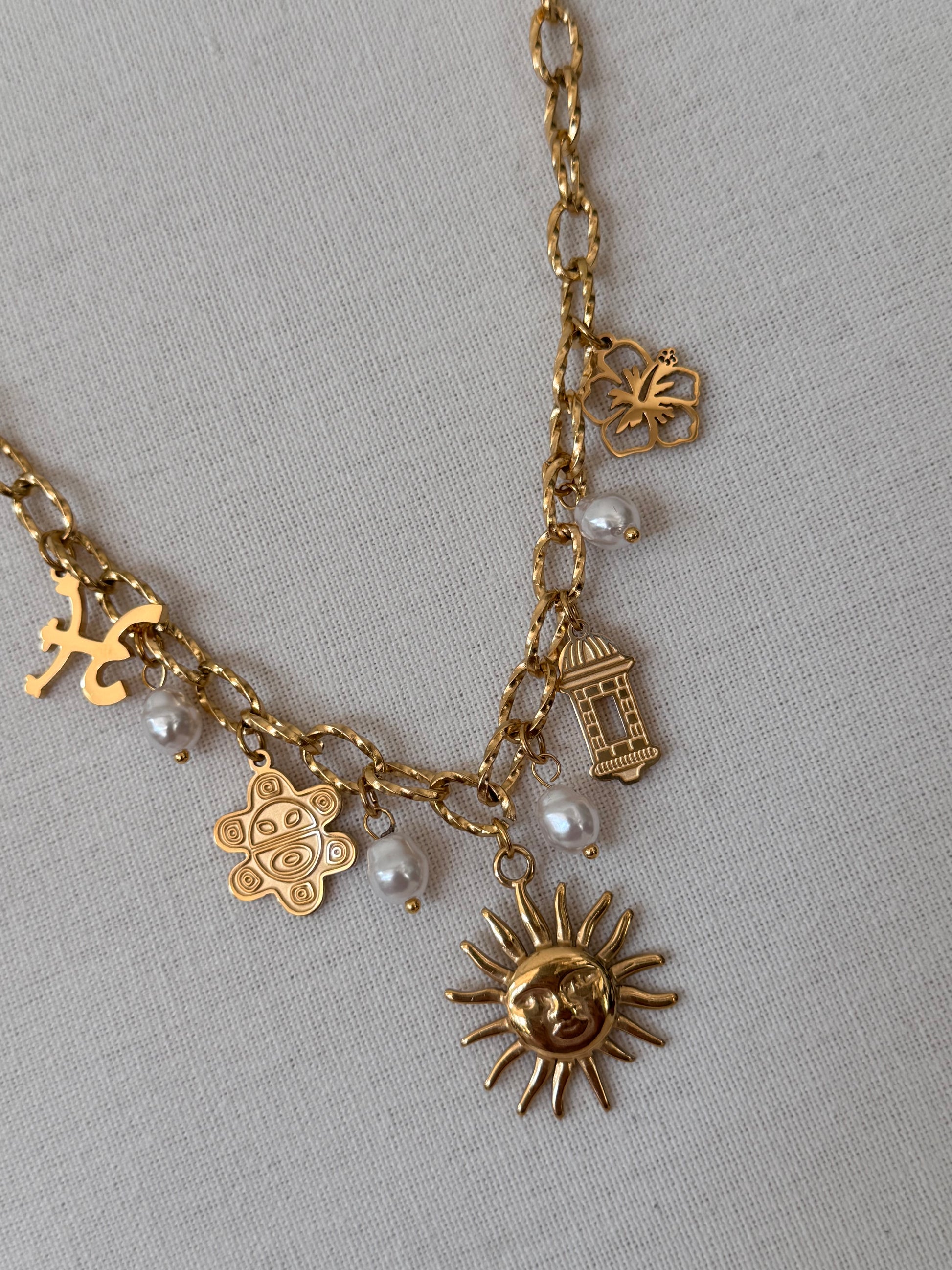 Collier Multi-Breloques Soleil Éclatant Bohème & Lumineux