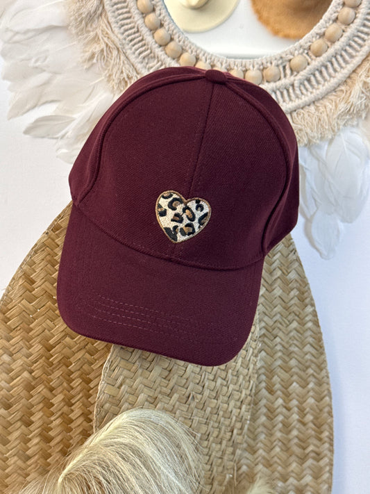Casquette love lie de vin