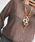 Top dentelle marron TU 40/48