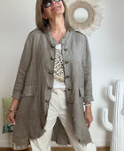 Veste lin taupe TU 42/48