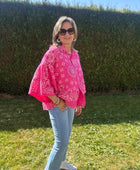 Chemise oversize bandana fuchsia