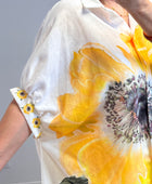 Chemise évasée fleurs jaune TU 38/46