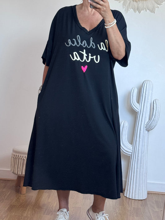 Robe teeshirt noire jolie forme