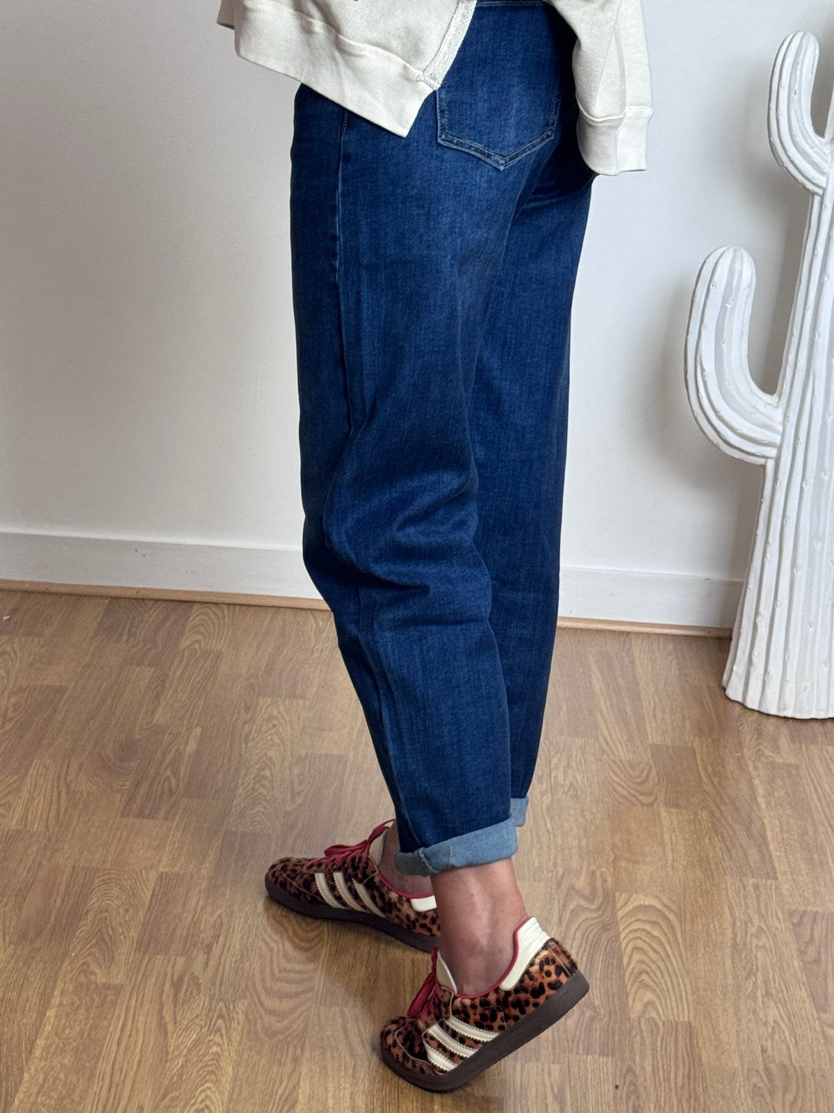 Jean barrel bleu denim