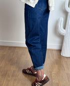 Jean barrel bleu denim
