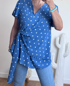 Blouse pois bleu TU 44/50