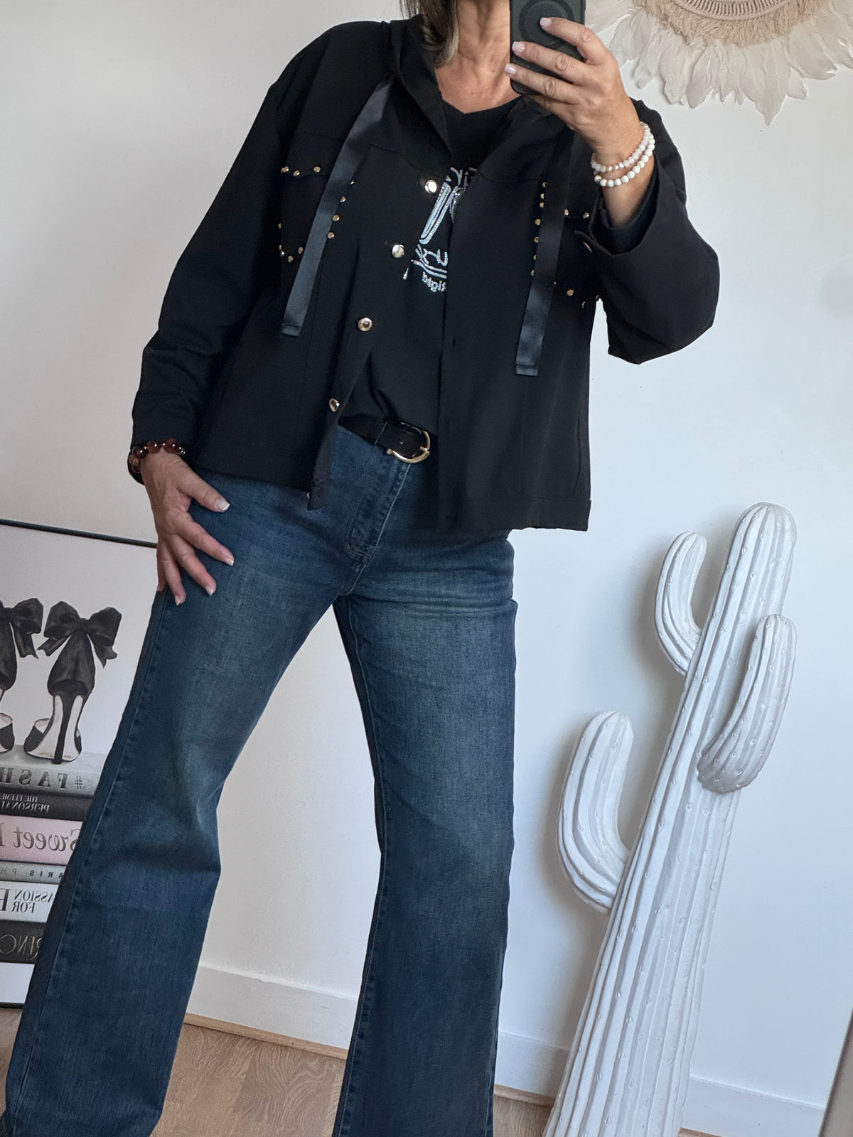 Jean flare denim bleu