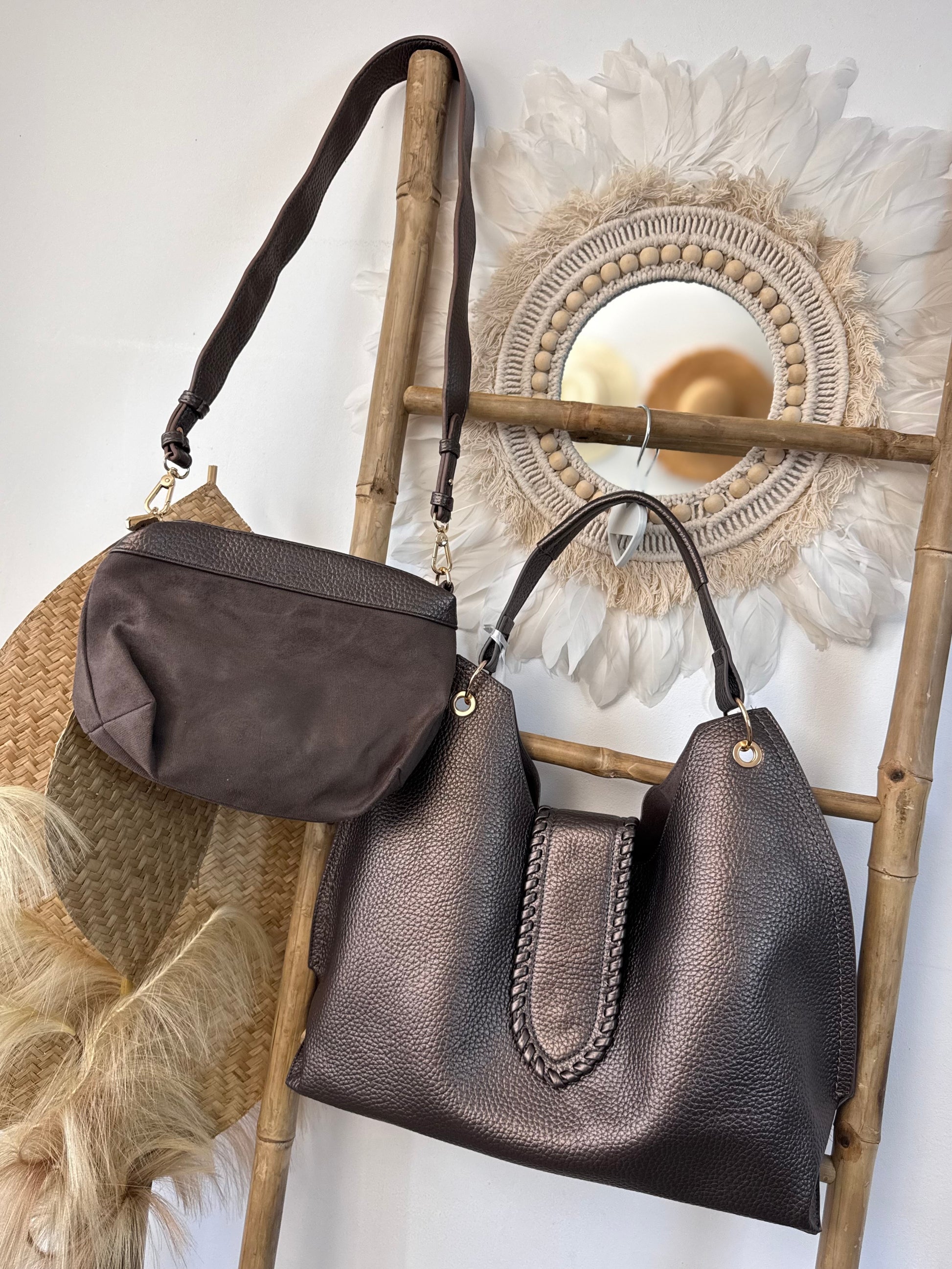 Sac bronze Alban +pochette