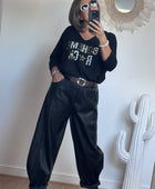 Pantalon barrel similicuir noir TU 38/46