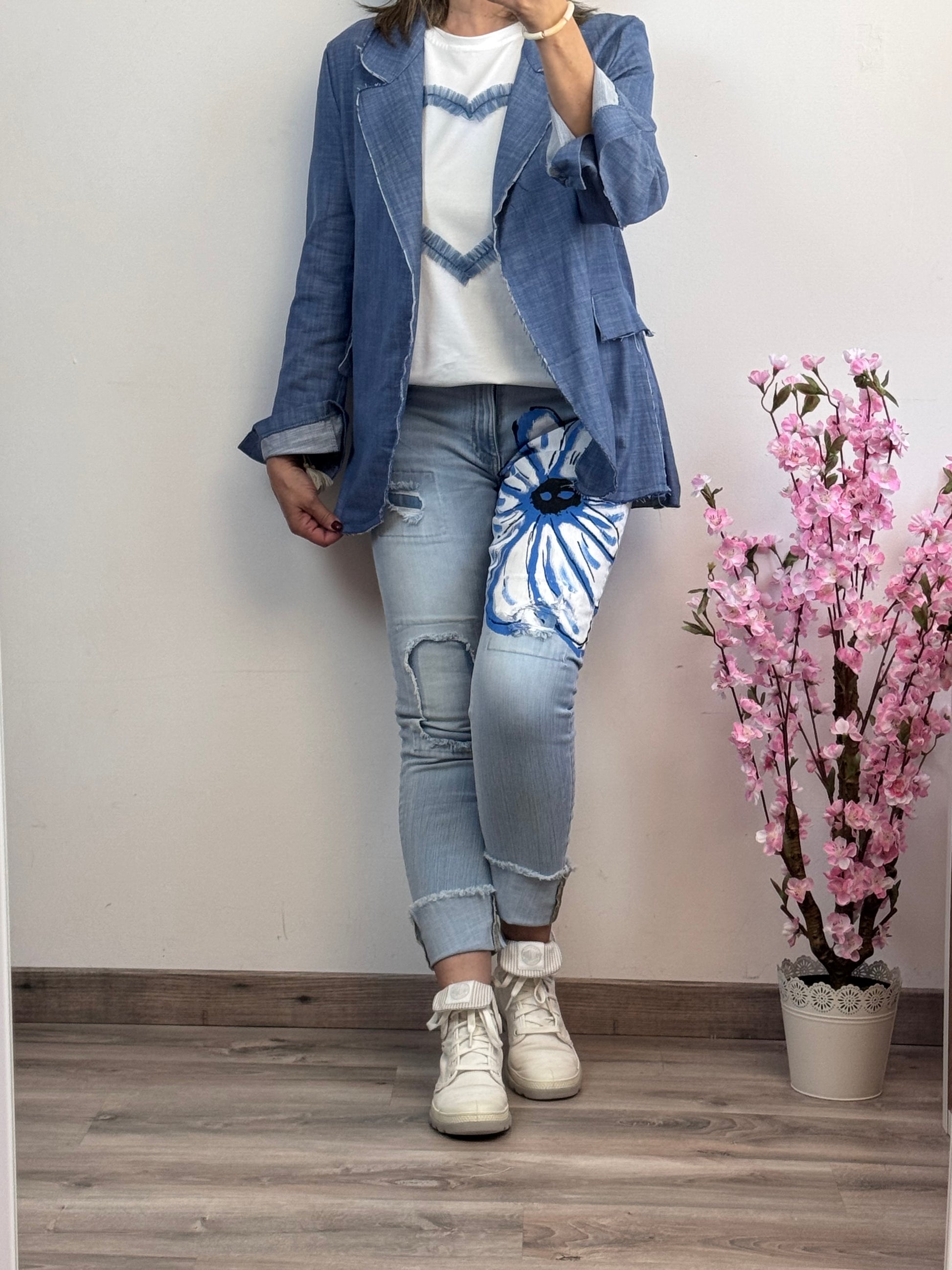 Veste blazer jean bleu clair TU 38/44