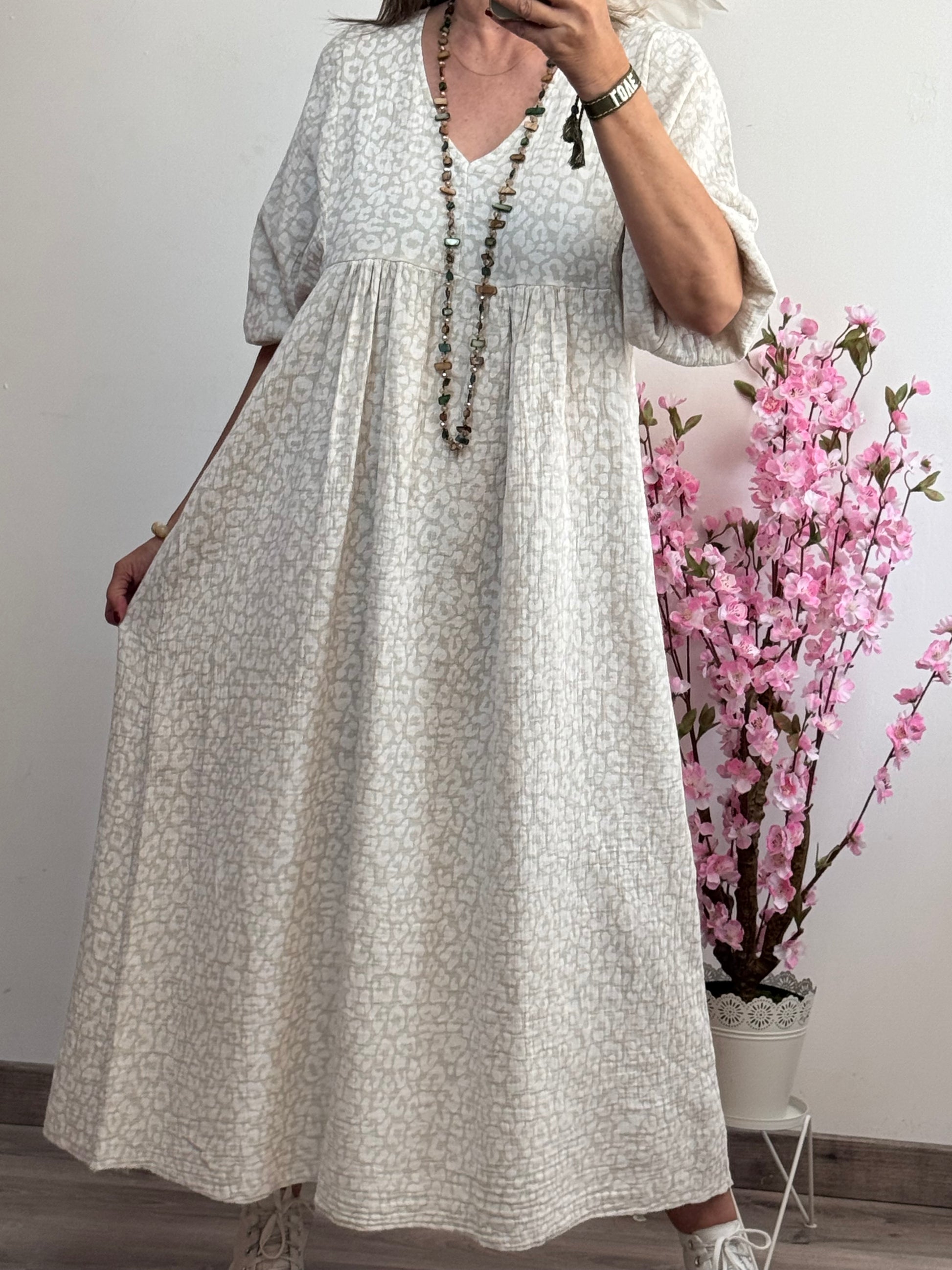 Robe bohème gaz de coton
Léo beige TU 36/46