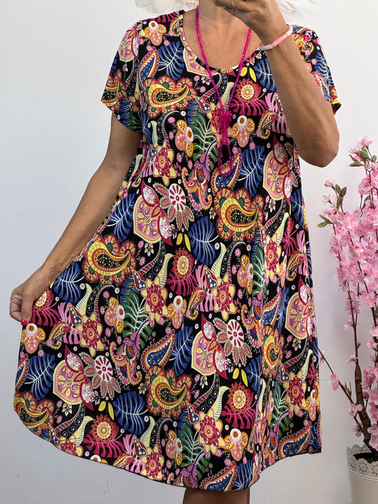 Robe arabesque multicolore