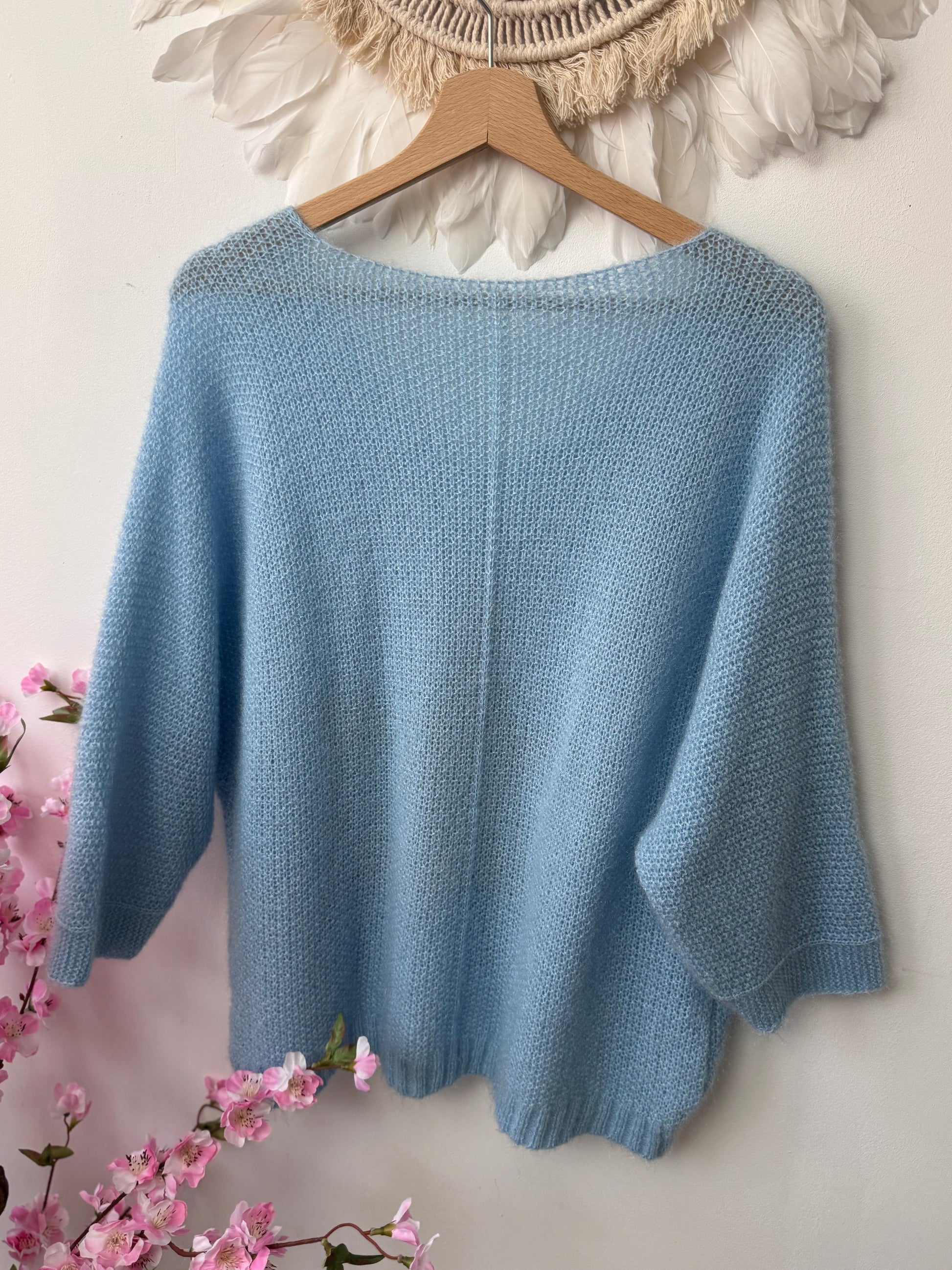 Pull maille bleu étoile
