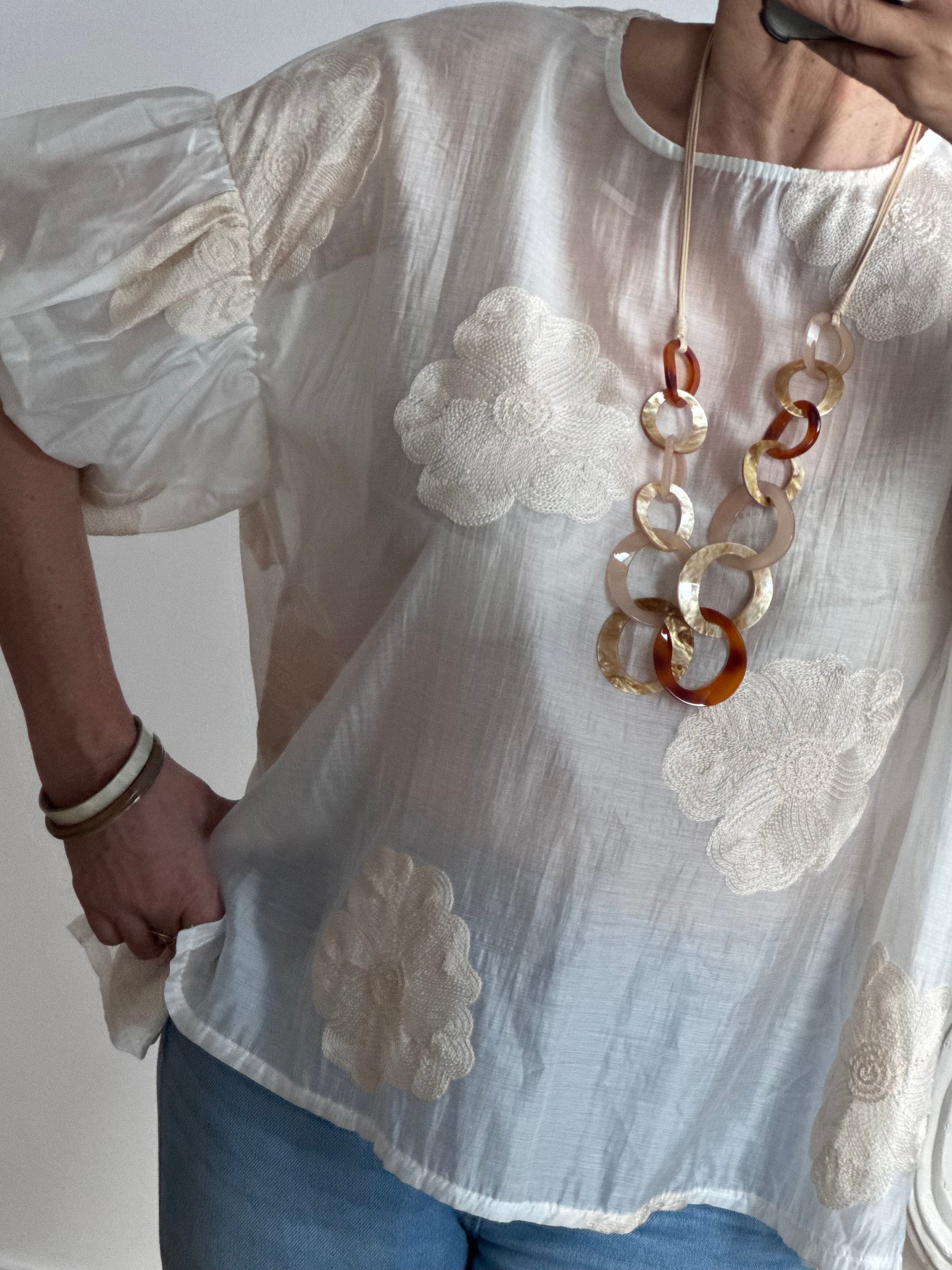 Blouse Flora crème
