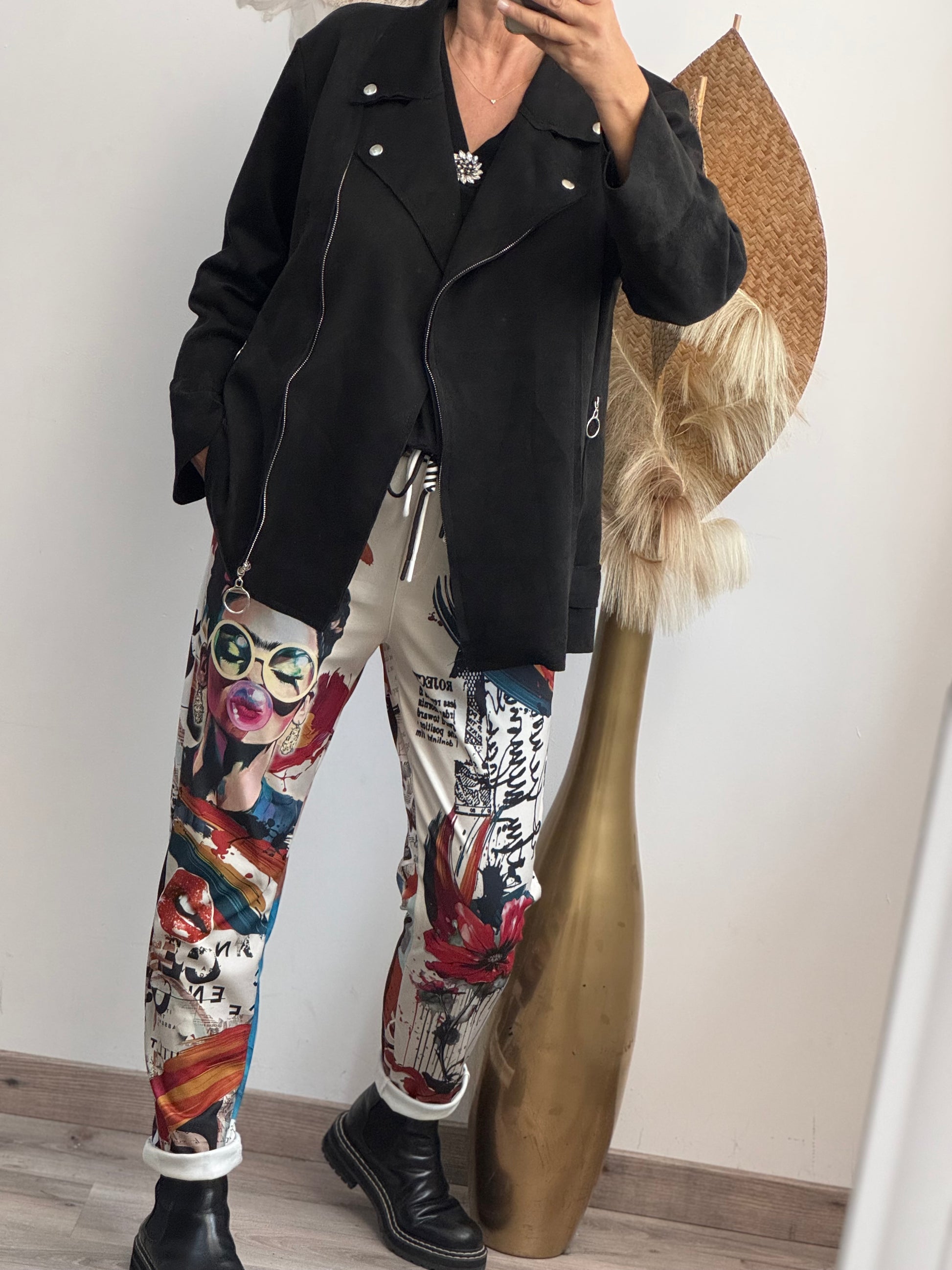 Blouson perfecto suédine noir TU 46/52