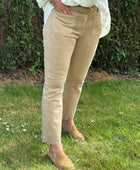 Jeans flare beige brodé