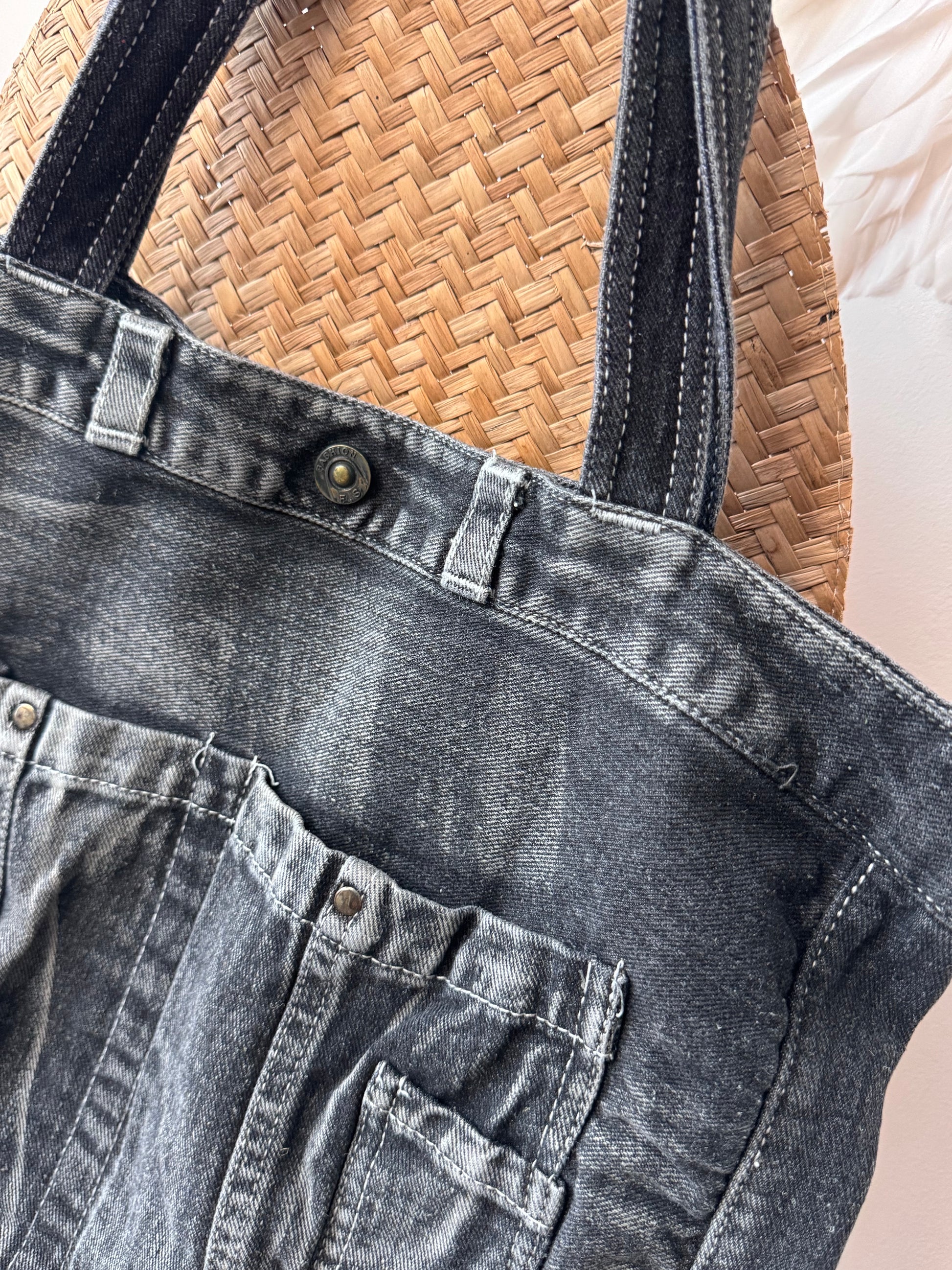Sac jeans usé noir