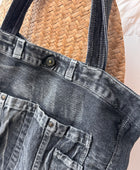 Sac jeans usé noir