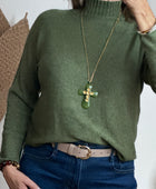 Pull maille col cheminé