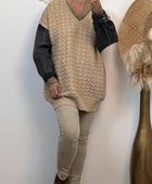 Pull beige manches jeans TU 44/50