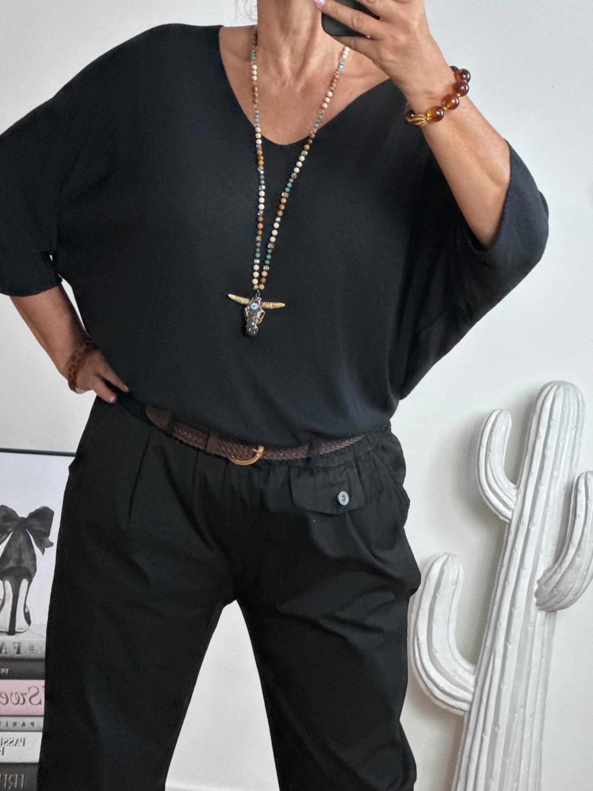 Pull en modal  noir TU 42/50