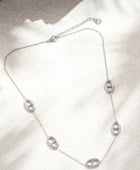 Collier ovales ajourées argenté