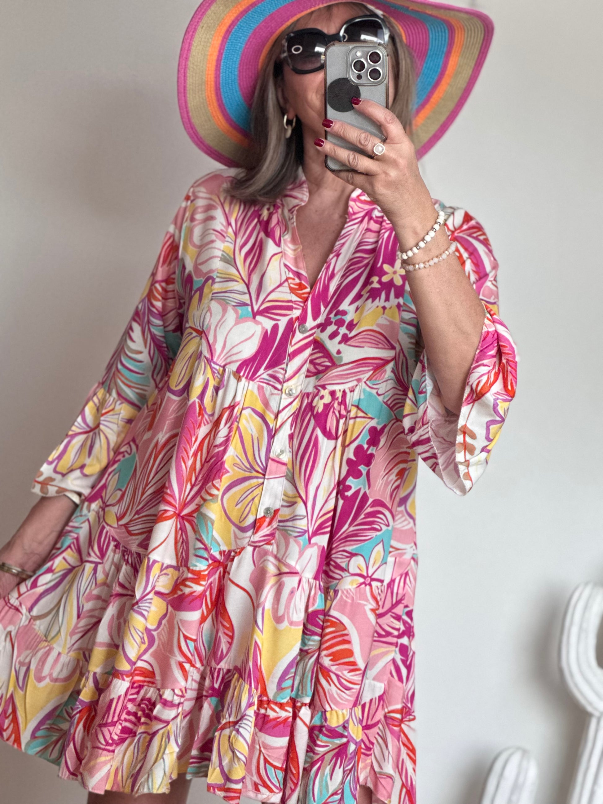 Robe floral rose