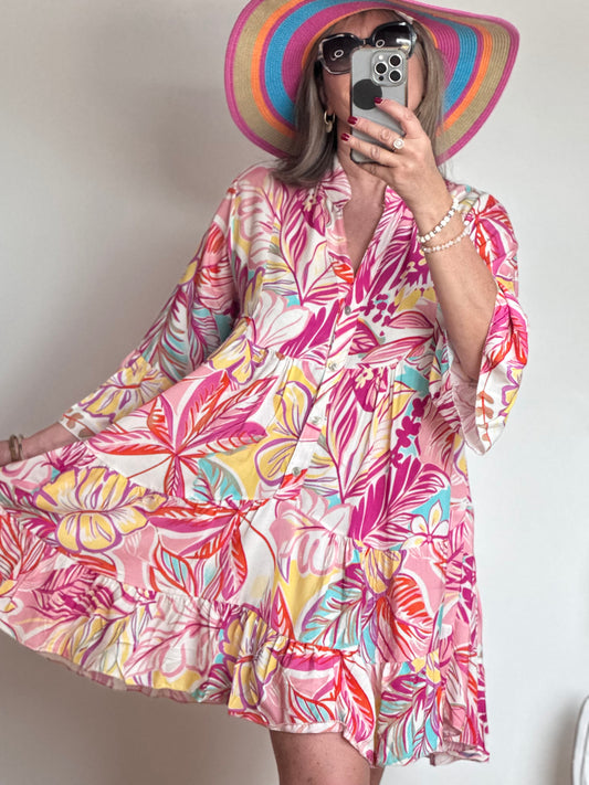 Robe floral rose