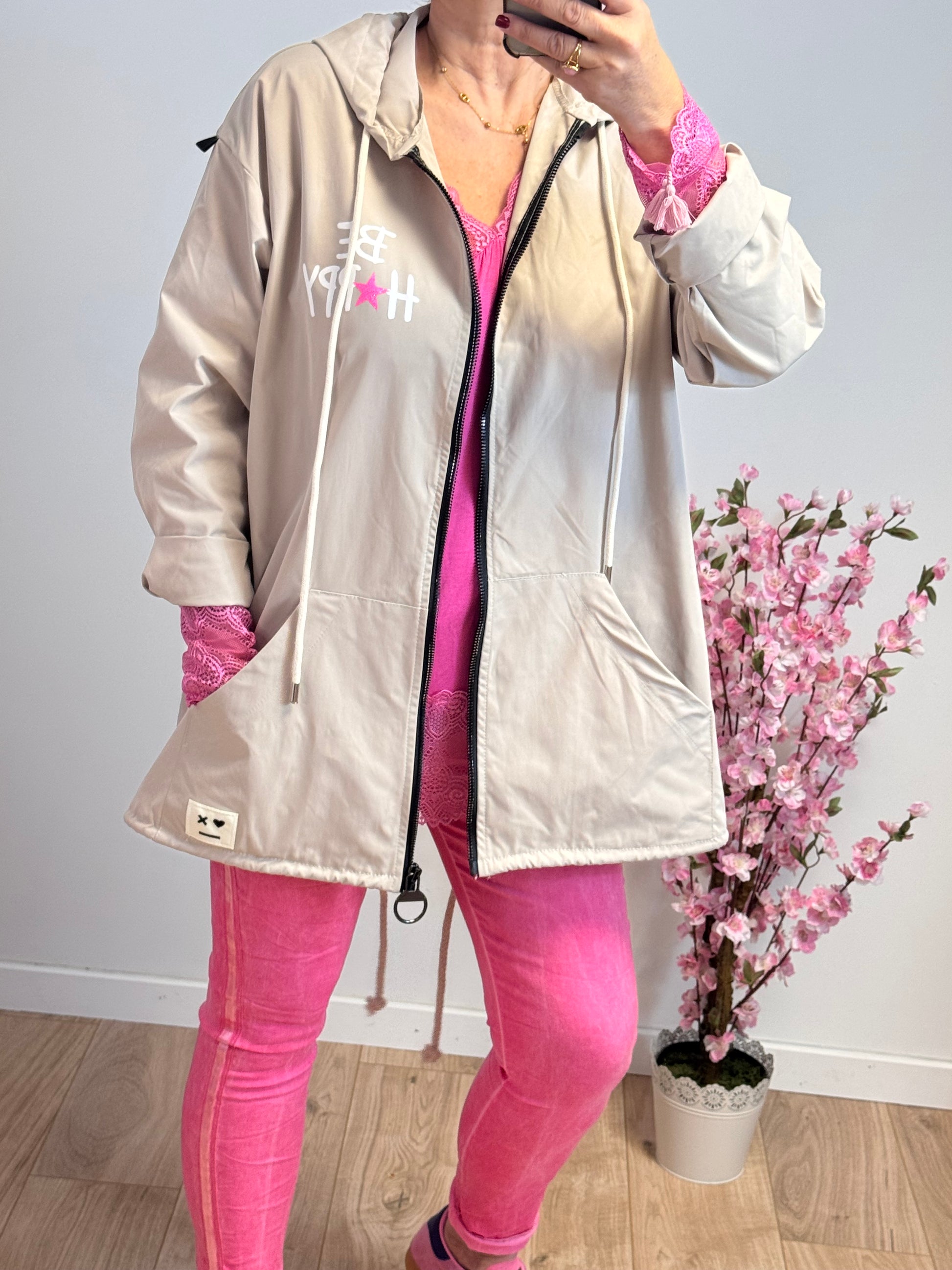 Veste coupe vent Be Happy beige